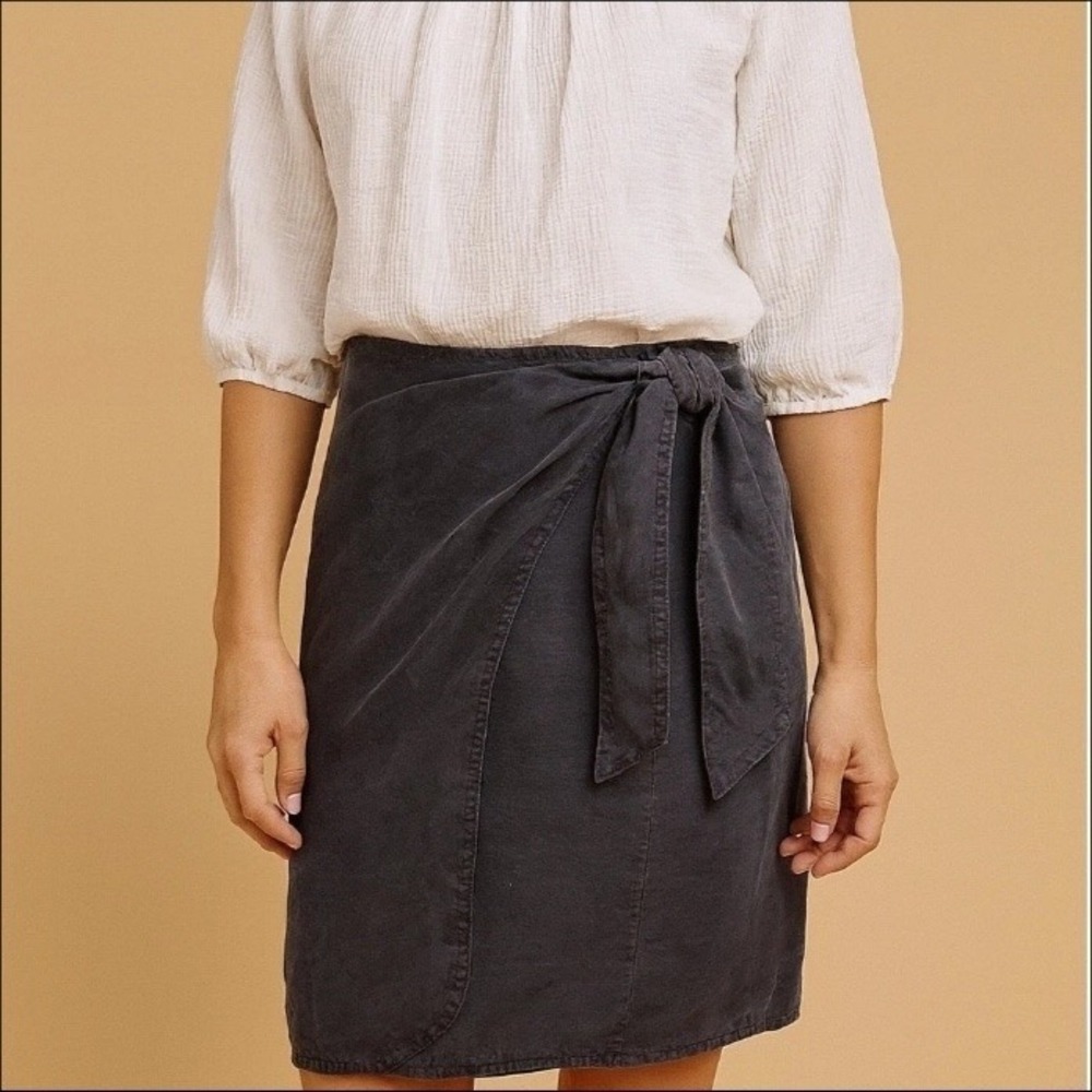 Vintage Robert Comstock Women's Size 8 Gray Silk Wrap Short Skirt